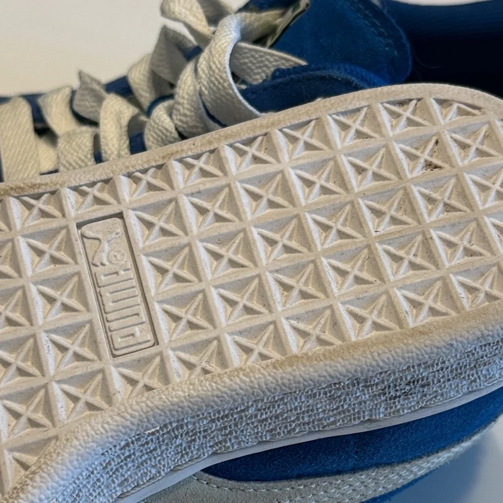 Puma Classic Blue and White Suede Sneakers - Picture 8 of 8